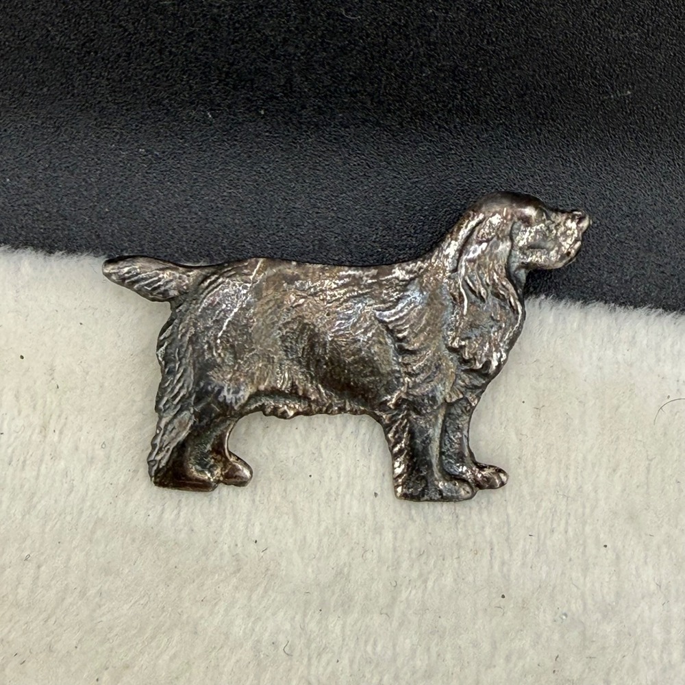 Vintage Dog Brooch Cocker‎ Spaniel Silver Tone